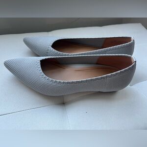 Vionic Dahlia Knit Pointed Toe Gray Flats Slip On Comfort Sz 9